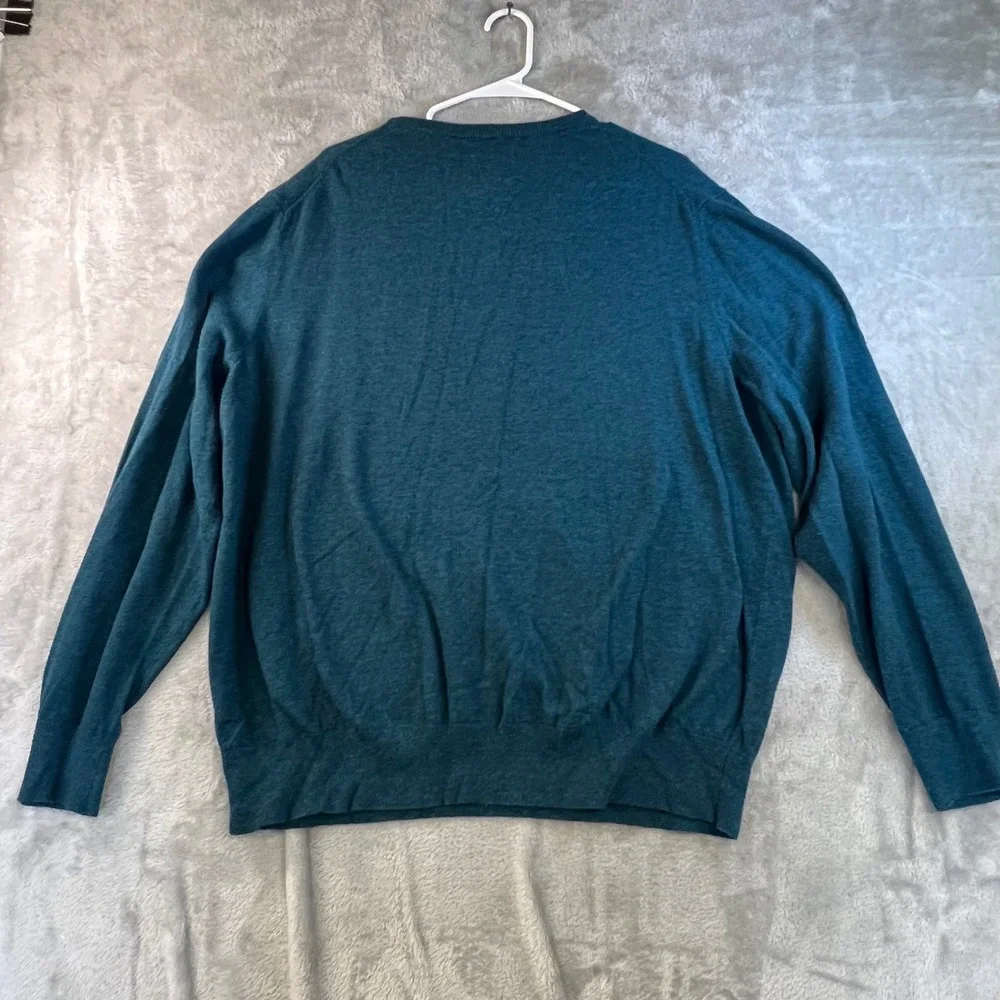 St Johns Bay‎ Mens V Neck Sweater Blue Long Sleeve Size XXL Grandpa Cozy Cabin